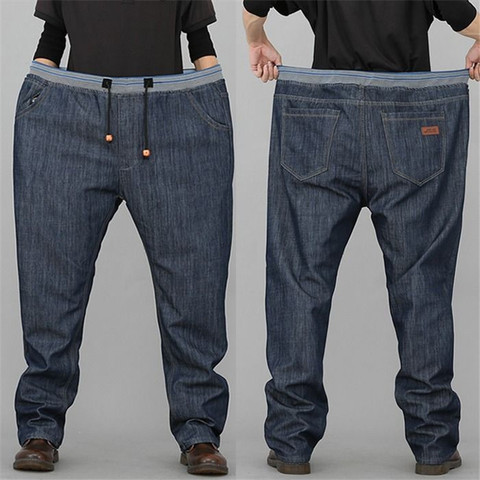 Plus Big Size Black Jeans Men Elastic Denim Trousers Mens Jean Brand 2022 Pants Man Clothes ► Photo 1/6