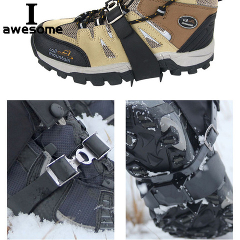 4 stude New ice claw Universal outdoor Safety Anti-Skid Snow Ice Climbing Shoe Spikes Grips Crampons Cleats Overshoes Traction ► Photo 1/5