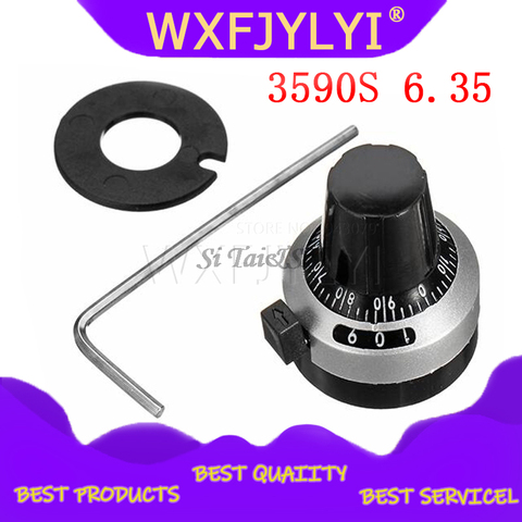 1PCS 3590S 6.35 mm precision scale knob potentiometer knob equipped with multi-turn potentiometer ► Photo 1/2