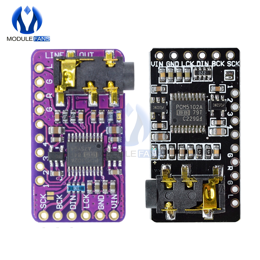NOYITO 5V PCM5102 Module Stereo DAC Digital-to-Analog Converter PLL Voice Module for Raspberry Pi pHAT Format Digital Audio Board