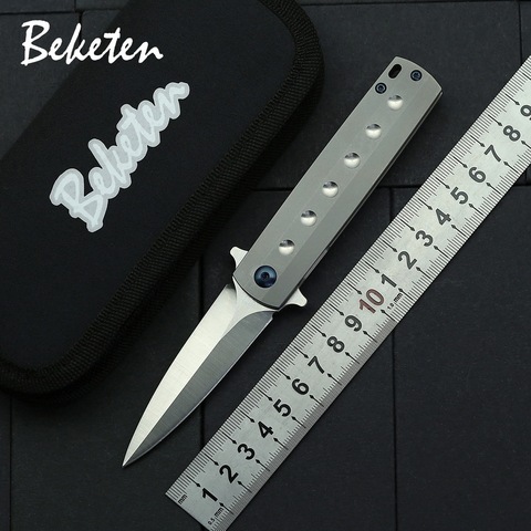 BEKETEN SDk Folding Knife 14c28n Steel Blade Titanium Handle Bearing Outdoor Utility Tools Hunting Survival Pocket Fruit Knives ► Photo 1/1