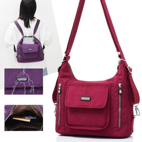 Fashion Women Nylon Shoulder Bags Messenger Bags Waterproof Crossbody Bag Top-handle Satchel Handbag Multifunction ► Photo 1/6