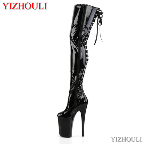9 inches above the knee and thigh high boots 23 cm heels for women, after the thin belt sexy club pole dancing boots ► Photo 1/4