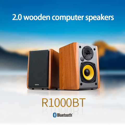 KYYSLB R1000BT Wireless Bluetooth 2.0 Channel Active Speaker Wooden Computer Speaker with Subwoofer ► Photo 1/6