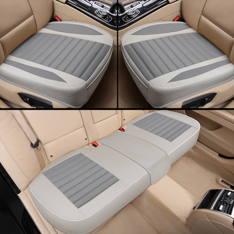Flax Car Seat Cover Four Seasons Universal Breathable Linen Car Seat Cushion Front/Rear Seat Protector For Truck Suv or Van ► Photo 1/6