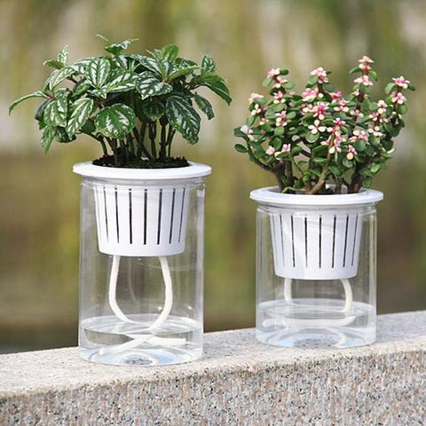 Clear Automatic Water Absorption Self Watering Hydroponic Flower  Pot Planter Home Office Decorative ► Photo 1/6