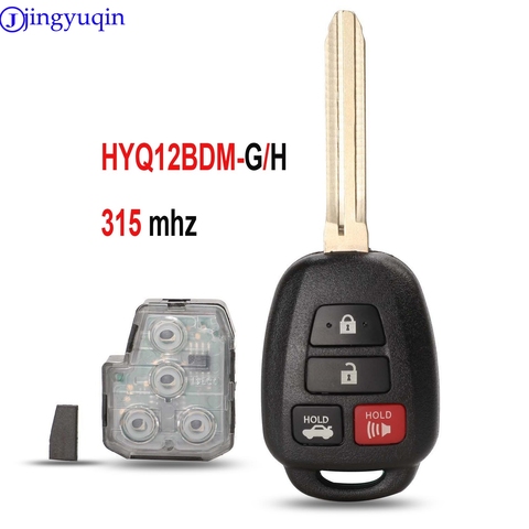 jingyuqin 314.4Mhz Remote key For Toyota Camry G/ H Chip optional 2012-2017 HYQ12BDM HYQ12BEL ► Photo 1/5