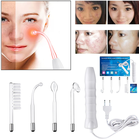 Portable High Frequency D'arsonval Facial wand Hair care Electrode Spot Acne Remover Skin Care Face Hair Spa Salon Beauty Device ► Photo 1/6