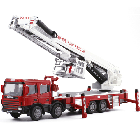 high simulation 1:50 alloy engineering vehicles fire truck fire ladder climbing car children's educational toys gifts free shipp ► Photo 1/6