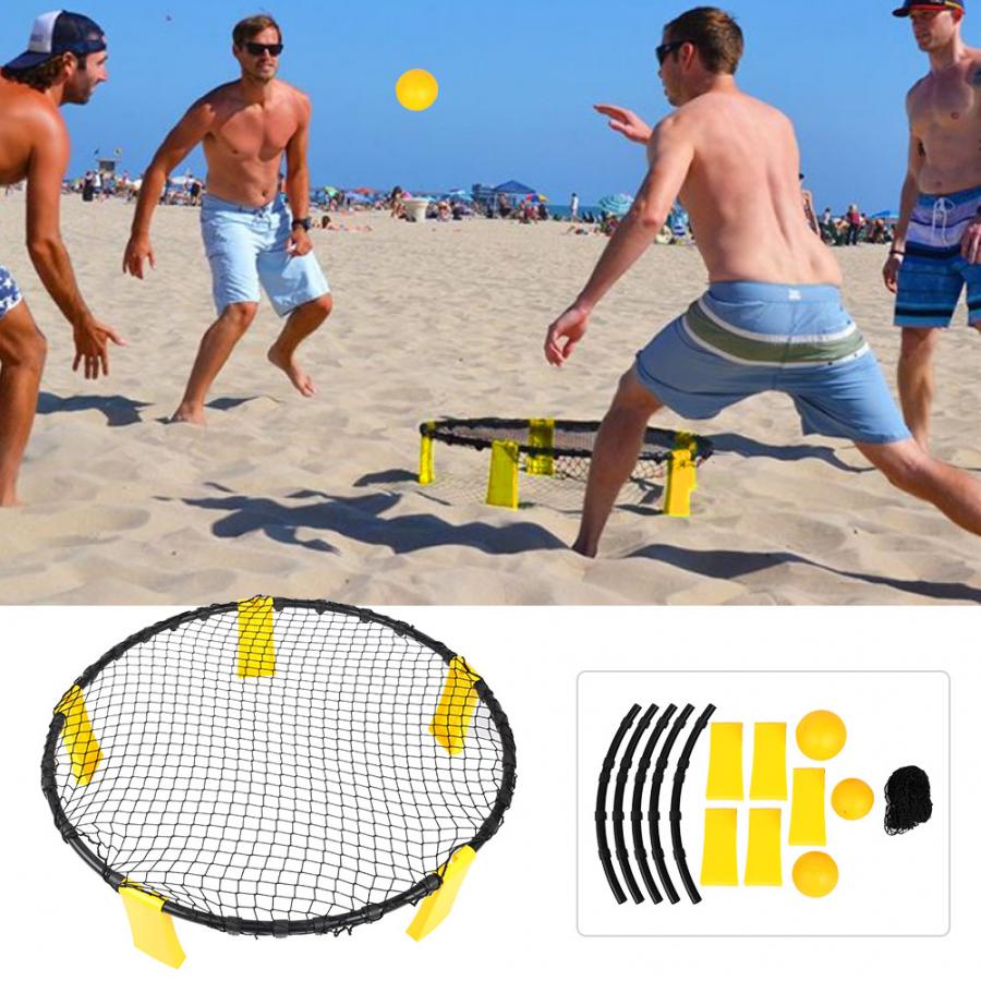 Mini Beach Volleyball Spike Ball With Equipment Net & 3 Balls. 