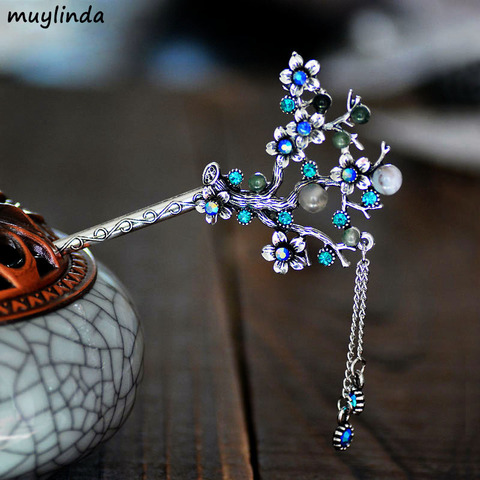 muylinda Vintage Tassel Hairpin Stick Nature Stoned Hair Pins For Women Banquest Hair Jewelry Accessories ► Photo 1/6