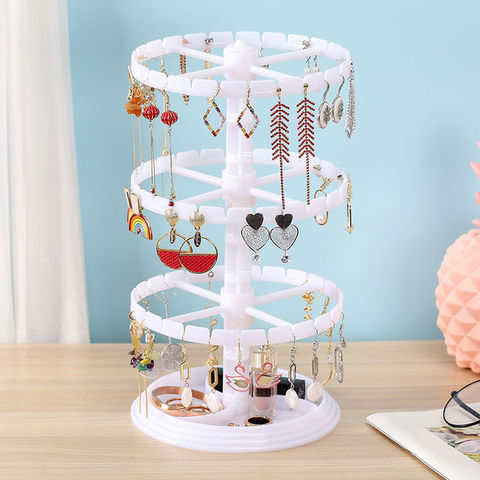 Rotating Acrylic earring holder stand display jewelry organizer tray Transparent Showcase Stand Storage Box ► Photo 1/5