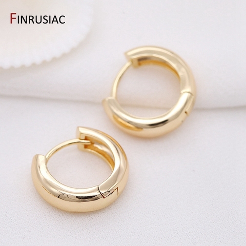 2022 New Simple Round Circle Hoop Earrings Plated Gold Korean Earring Jewelry Accessories For Women ► Photo 1/6