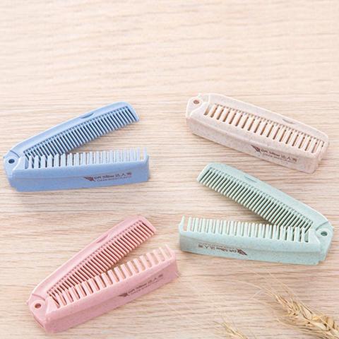 Portable Folding Comb Hair Brush  Anti-static Combs Travel Hair Brush Wheat straw Folding Hairdressing Styling Tool ► Photo 1/6