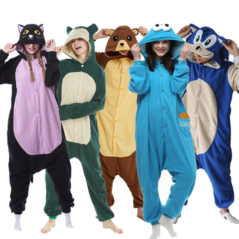 Men Kigurumi Adults Women Pajamas Animal Pyjamas Onesie Cartoon Costume Halloween Cosplay Jumpsuit One-Piece Pijamas Onsie Suit ► Photo 1/6