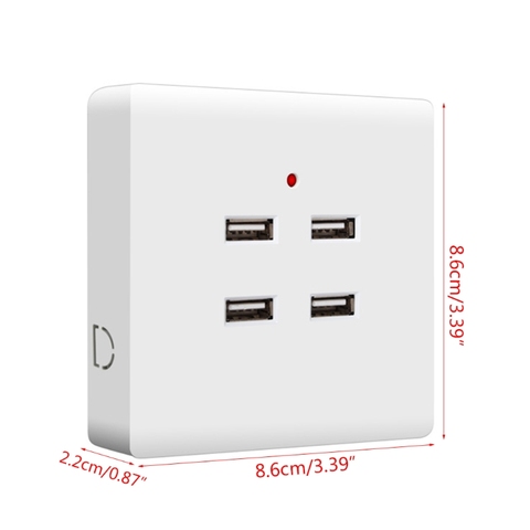 2/4 Ports USB Electrical Socket Wall Mounting Charger Station Power Adapter Plug GXMA ► Photo 1/6