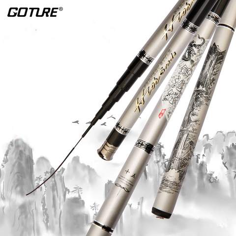 Goture Stream Fishing Rod 2.7m-7.2m Carbon Fiber Telescopic Fishing Rod Carp Feed Hand Pole vara de pesca For Lake Stream Pond ► Photo 1/6