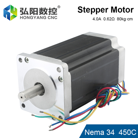 Nema 34 CNC Stepper Motor 4A D12.7mm D14mm 450C Stepper Motor 4-Core Cable For High Torque CNC Engraving Machine ► Photo 1/1