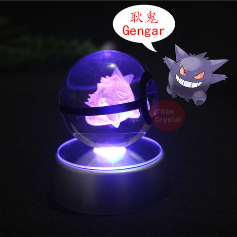 Anime Pokemon Ball Transparant Design Gengar Crystal Ball with LED Light Pokeball Toys for Children ► Photo 1/6