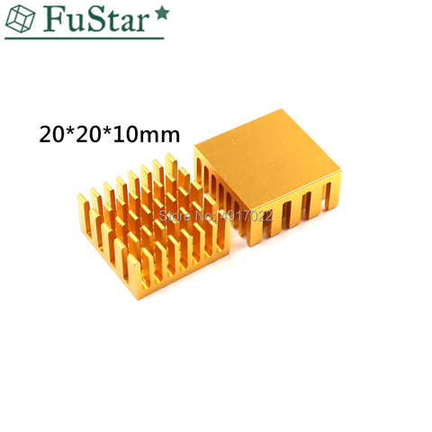 10pcs Golden 20*20*10mm Heatsink Cooling Fin Aluminum Radiator Cooler Heat Sink for IC Chip LED 20x20x10mm LED Radiator 20*20*10 ► Photo 1/6