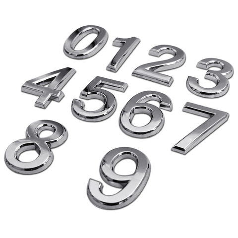 3D Numeral Door Plaque House Drawer Sign Plating Gate Digits 0 to 9 Plastic Number Tag Hotel Home Sticker Address Door Label ► Photo 1/5