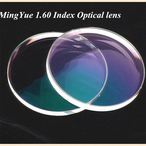 Mingyue 1.60 Ultra thin resin index lens myopia prescription lenses free processing 1.60 frame lens Oculos De Grau ► Photo 1/2