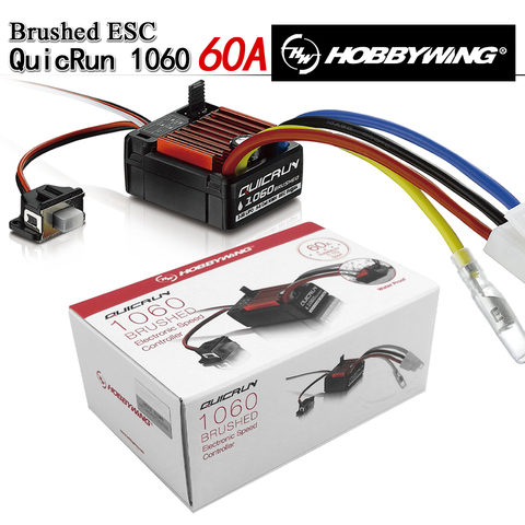 1pcs Original HobbyWing QuicRun 1060 60A Brushed Electronic Speed Controller ESC For 1:10 RC Car Waterproof ► Photo 1/6