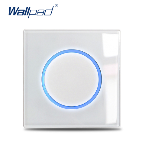 Wallpad 1 2 3 4 Gang Wall Light Switch 1 Way 2 Way White Glass Step Light Heater Curtain Impulse Momentary Circle LED Indicator ► Photo 1/6