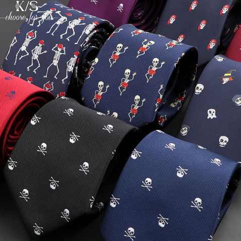New Casual Skull Ties For Men Classic Slim 8cm Polyester Neckties Fashion Man Tie Gift For Men Wedding Groom Business Necktie ► Photo 1/6