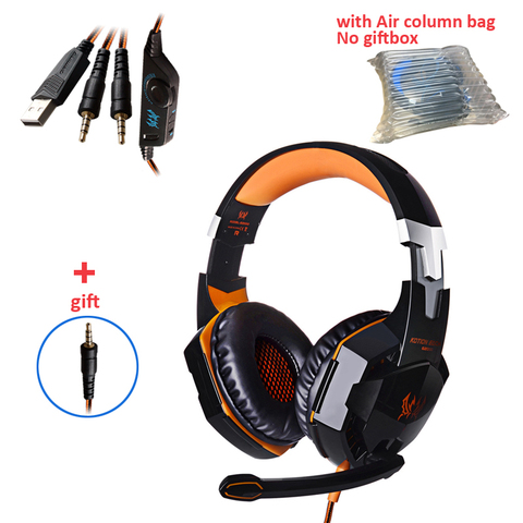 G2000 Orange Gaming Headset Deep Bass Stereo Casque Wired Headphone Glowing Earphone with Microphone for PS4 XBOX PC Laptop ► Photo 1/6