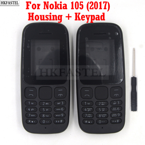 HKFASTEL housing For Nokia 105 2017 Dual SIM High Quality New Full Complete Mobile Phone Housing Cover Case + Keypad ► Photo 1/6