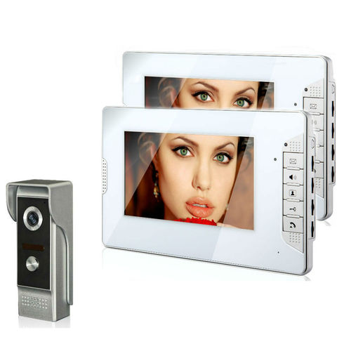 Apartment Video Door Phone Intercom System Video doorbell Kit With 2 Indoor Monitors 1 Outdoor Call Panel Support Door Release ► Photo 1/6