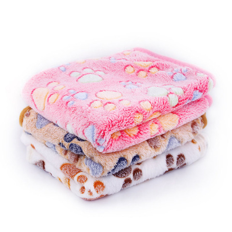 Soft Pet Blanket Winter Dog Cat Bed Mat Foot Print Warm Sleeping Mattress Small Medium Dogs Cats Coral Fleece Puppy Supplies ► Photo 1/6