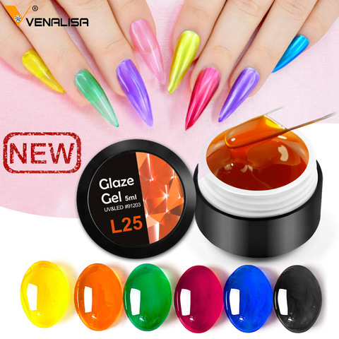 Glass gel 5ml VENALISA nail gel polish set Jelly nail uvgel silver gel base Metal gel nail polish ► Photo 1/6