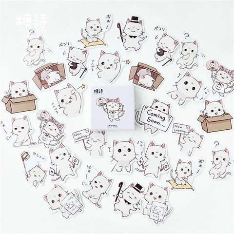 45 pcs/Pack Cartoon Cute Cat Sticker Children Toys Anime for DIY on Book Laptop Mobile Phone Skateboard Bicycle Kids Stickers ► Photo 1/6