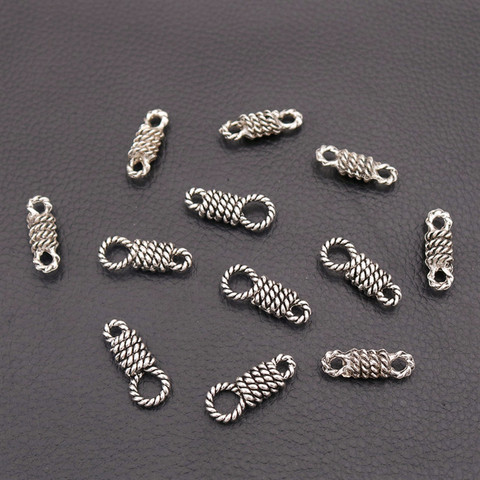 10pcs Silver Plated 3D Punk Style Hanged Hemp Rope Metal Jewelry Connectors DIY Charm Bracelet Earrings Handicraft Pendant A2214 ► Photo 1/5