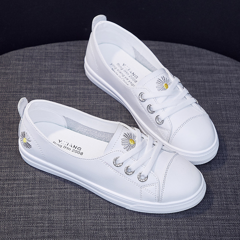 2022 spring and summer shallow mouth white women's shoes lazy sneakers new spring all-match one pedal ► Photo 1/6
