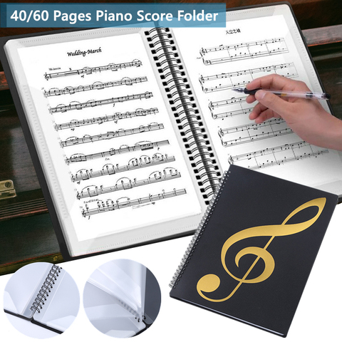 40/60 Pages Multi-layer Music Score Coil Folder Practice Piano Paper Sheets Document Storage Organizer ► Photo 1/6