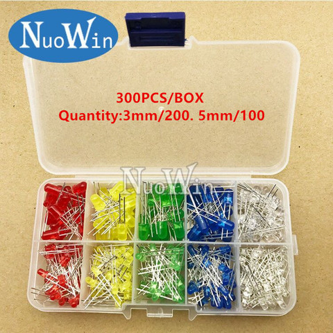 Light Emitting Diodes 5 Colors Electronic Components 3mm / 5mm Assorted Color DIY LED Light Emitting Diodes Set Box ► Photo 1/3