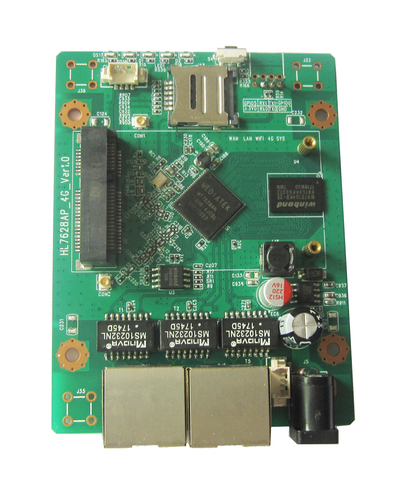 Minimum Size Wifi Motherboard MT7628 Motherboard, 4G 7-mode Full Netcom, 4G to Wifi Wired Embedded ► Photo 1/5