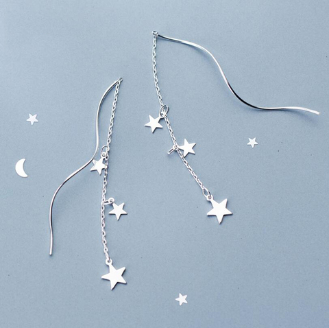 XIYANIKE 925 Sterling Silver Hot Sale Fashion Geometric Tassel Long Drop Earrings for Women Creative Wedding Jewelry Gifts ► Photo 1/5