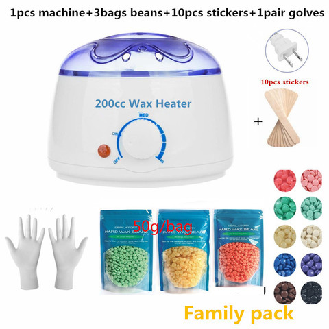 Paraffin Wax Warmer 200cc mini Wax Heater 3bags wax beans  Feet Mini SPA Hand Machine Body Depilatory Hair Removal Tool ► Photo 1/6