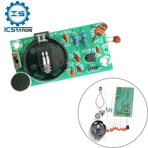 DIY FM Radio Kit With Microphone 88-108 MHz FM Frequency Modulation Wireless Receiver Board Electronics Welding Skill Training ► Photo 1/6