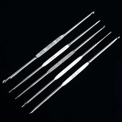 MIUSIE 5pcs Double End Titanium Alloy Extra Fine Crochet Hook Knitting Needles Sweater Weave Tools for Crochet Lovers DIY Craft ► Photo 1/6