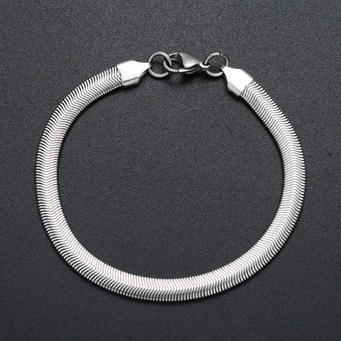Hot sale width 6MM 316L stainless steel snake chain bracelet fashion titanium steel Link bracelet for men and women drop ship ► Photo 1/5