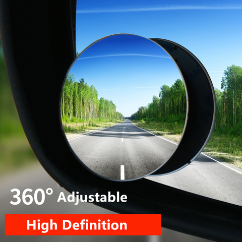 1/2PCS HD 360 Degree Wide Angle Adjustable Car Rear View Convex Mirror Auto Rearview Back Mirror Vehicle Blind Spot Rimless ► Photo 1/6