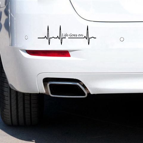 Car Sticker 3D 17.5CM*5.8CM Heart Beat Trackpad Life Goes On Decals Stickers on Car Reflective Motorcycle Car Styling ► Photo 1/6