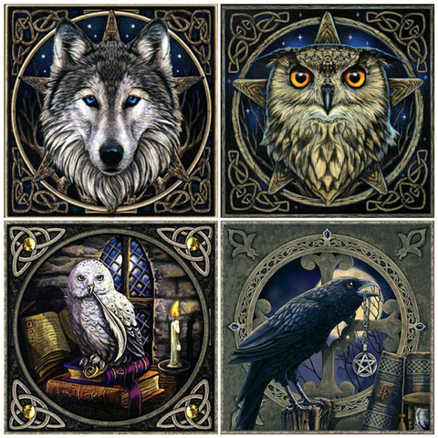 EverShine Diamond Painting Full Drill Square Wolf Diamond Embroidery Animal Picture Of Rhinestones Mosaic Needlework Wall Decor ► Photo 1/6