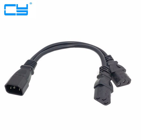 Single C14 to Dual C13 5-13R Short Power Y Type Splitter Adapter adaptor Cable Cord ► Photo 1/1