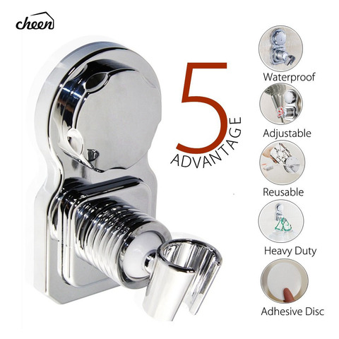 Vacuum Suction Cup Shower Head Holder Shower Head Bracket  Reusable Adjustable with Adhesive Stick Disc for Bathroom Accessories ► Photo 1/1